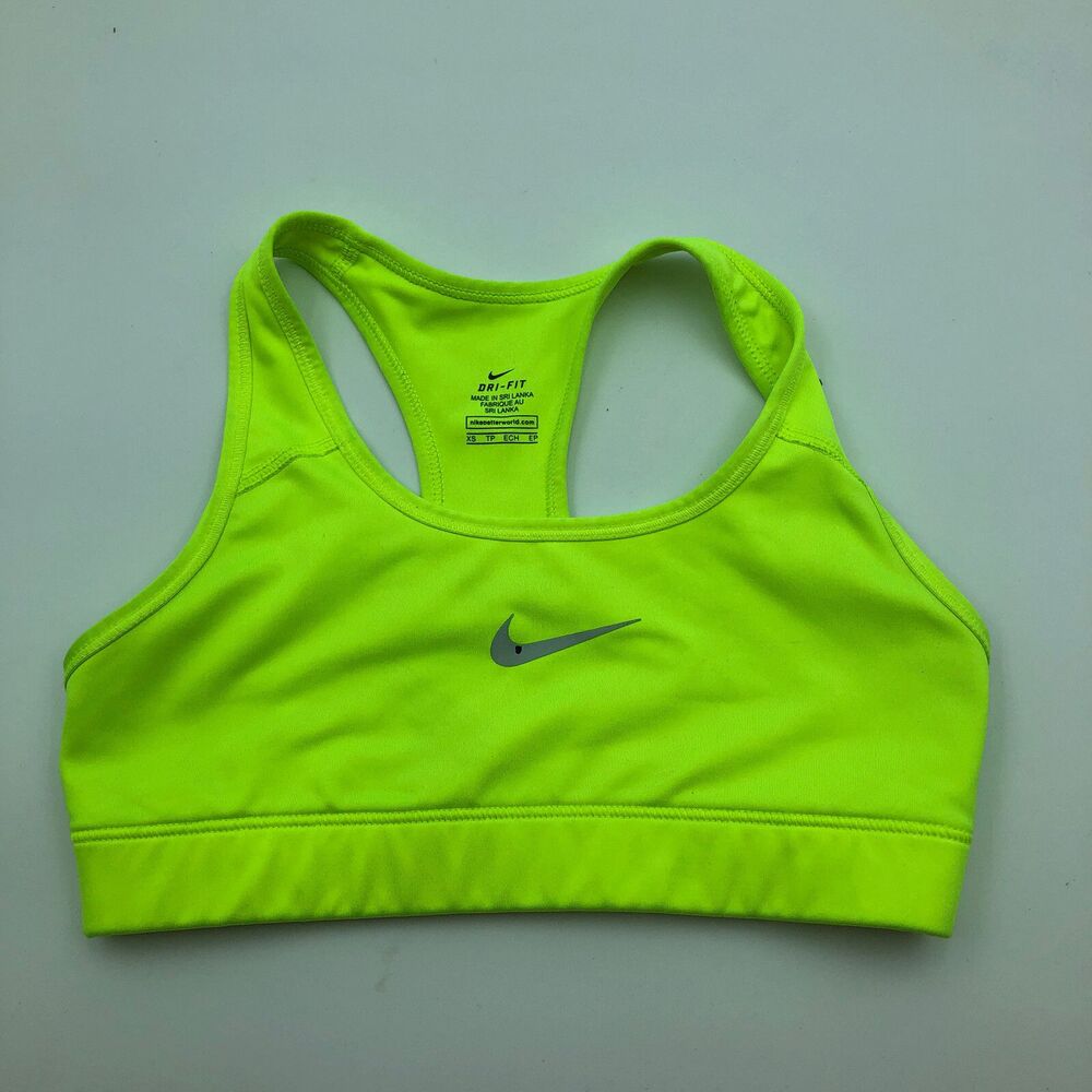 Nike Pro Dri-Fit Racerback Volt Green Sports Bra XS